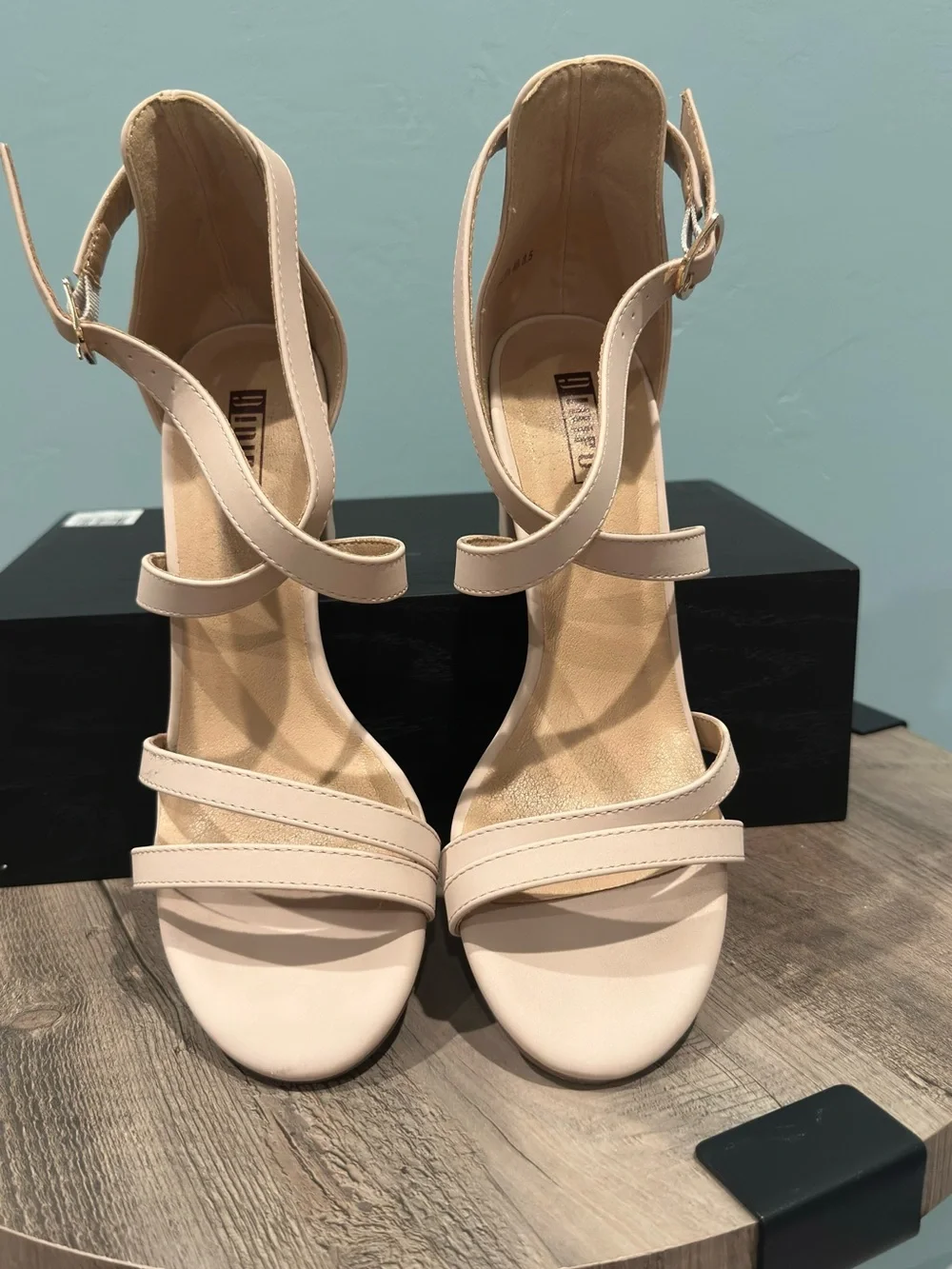 IDIFU IN3 Grace Nude Strappy Block Heel Sandals Size 8.5